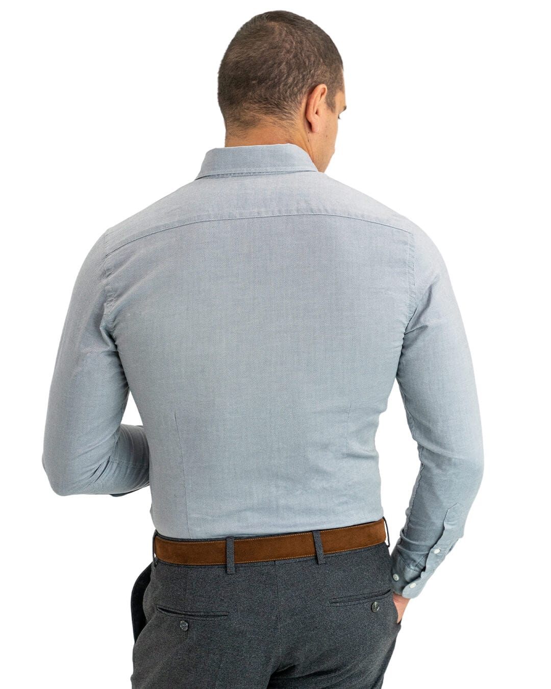 Gagliardi Shirts Gagliardi Grey Cotton Oxford Button Down Shirt