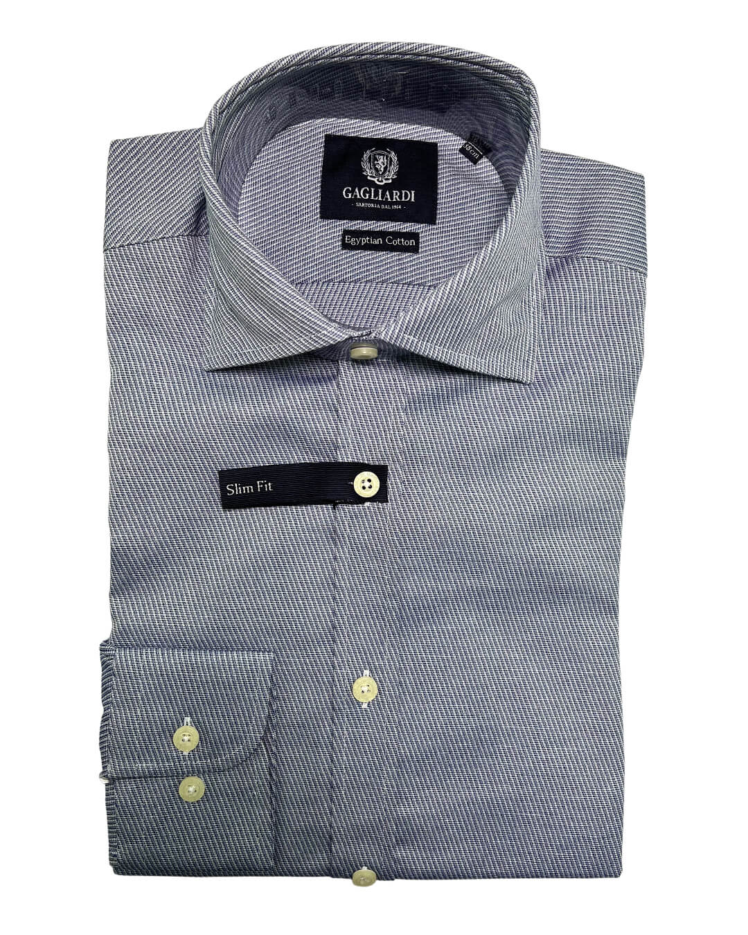Gagliardi Shirts Gagliardi Indigo Geometric Dobby Shirt