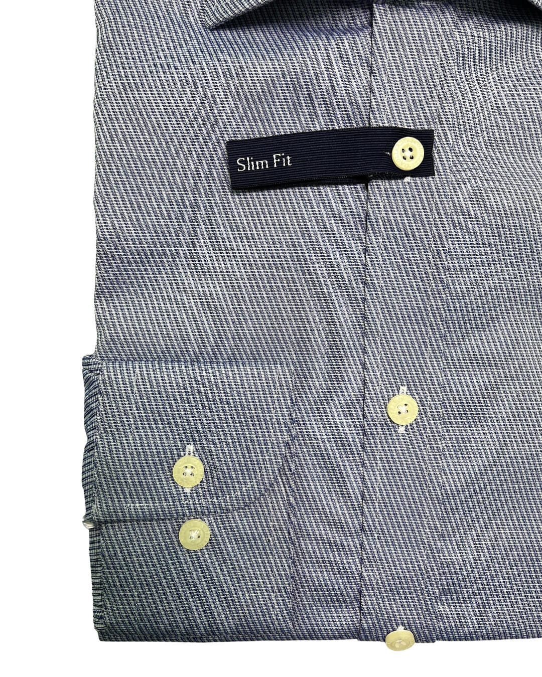 Gagliardi Shirts Gagliardi Indigo Geometric Dobby Shirt