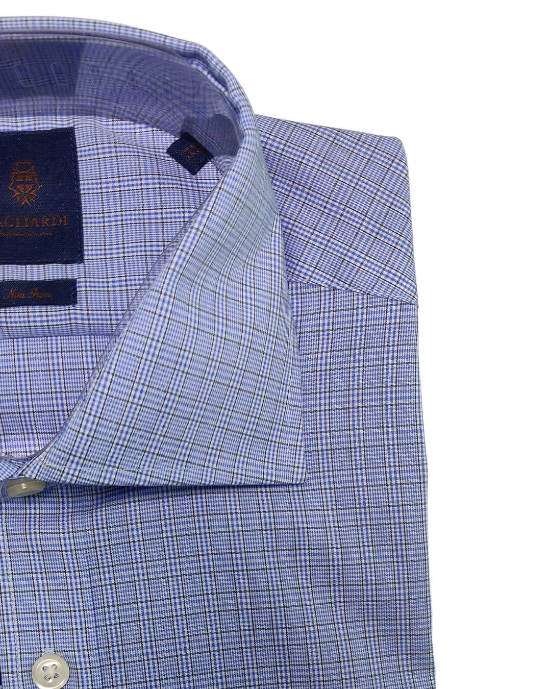 Gagliardi Shirts Gagliardi Royal Blue Overcheck Shirt