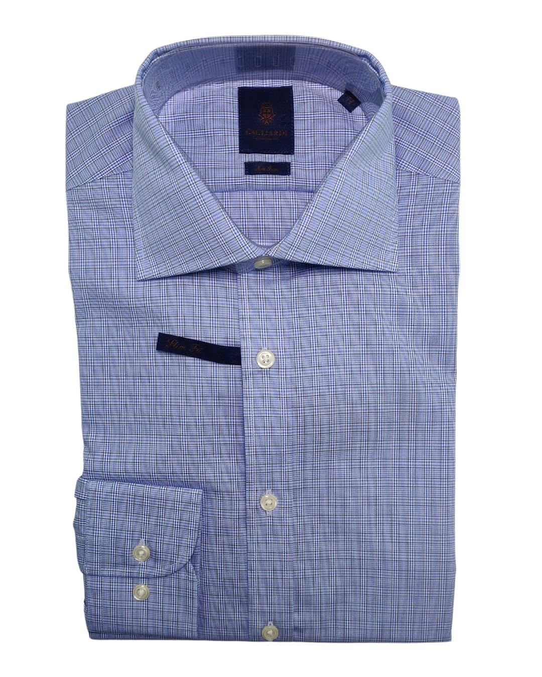 Gagliardi Shirts Gagliardi Royal Blue Overcheck Shirt