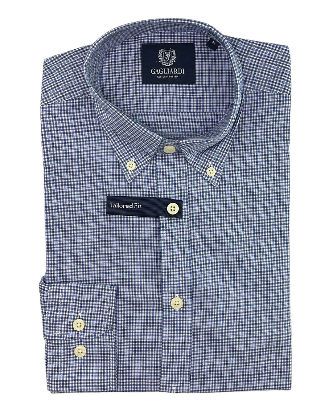 Gagliardi Shirts Gagliardi Royal Navy Tattersal Shirt