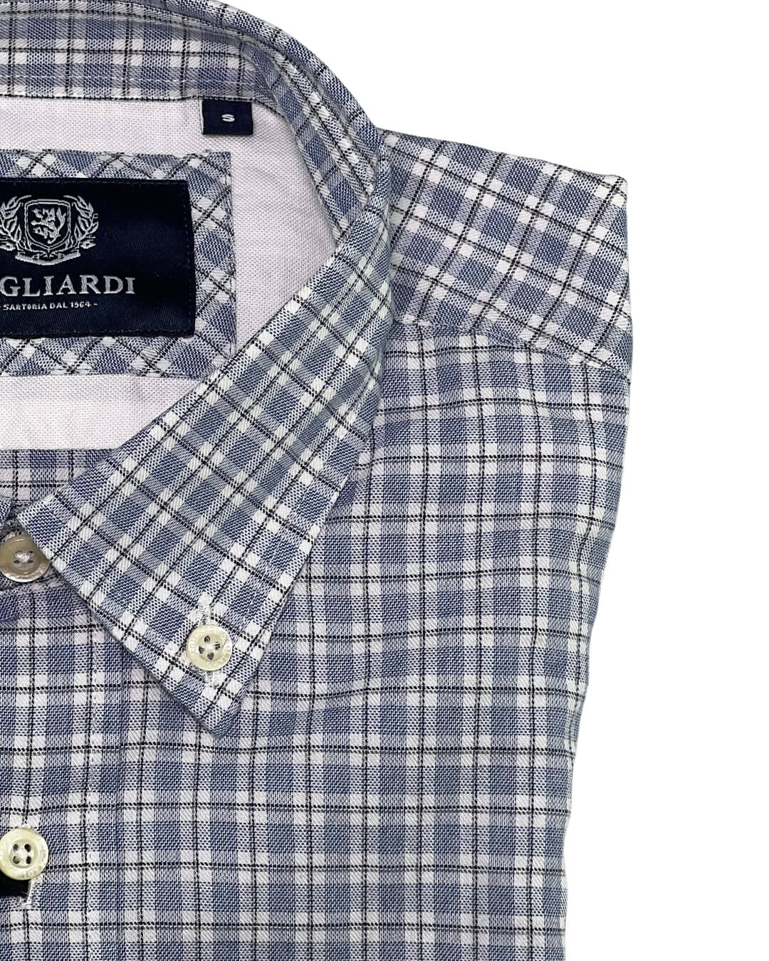 Gagliardi Shirts Gagliardi Sky Navy White Check Shirt