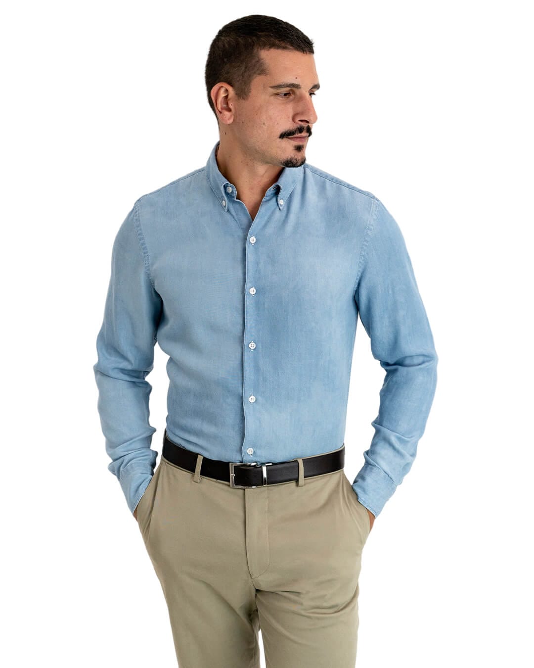 Gagliardi Shirts Gagliardi Sky Tencel Button Down Shirt