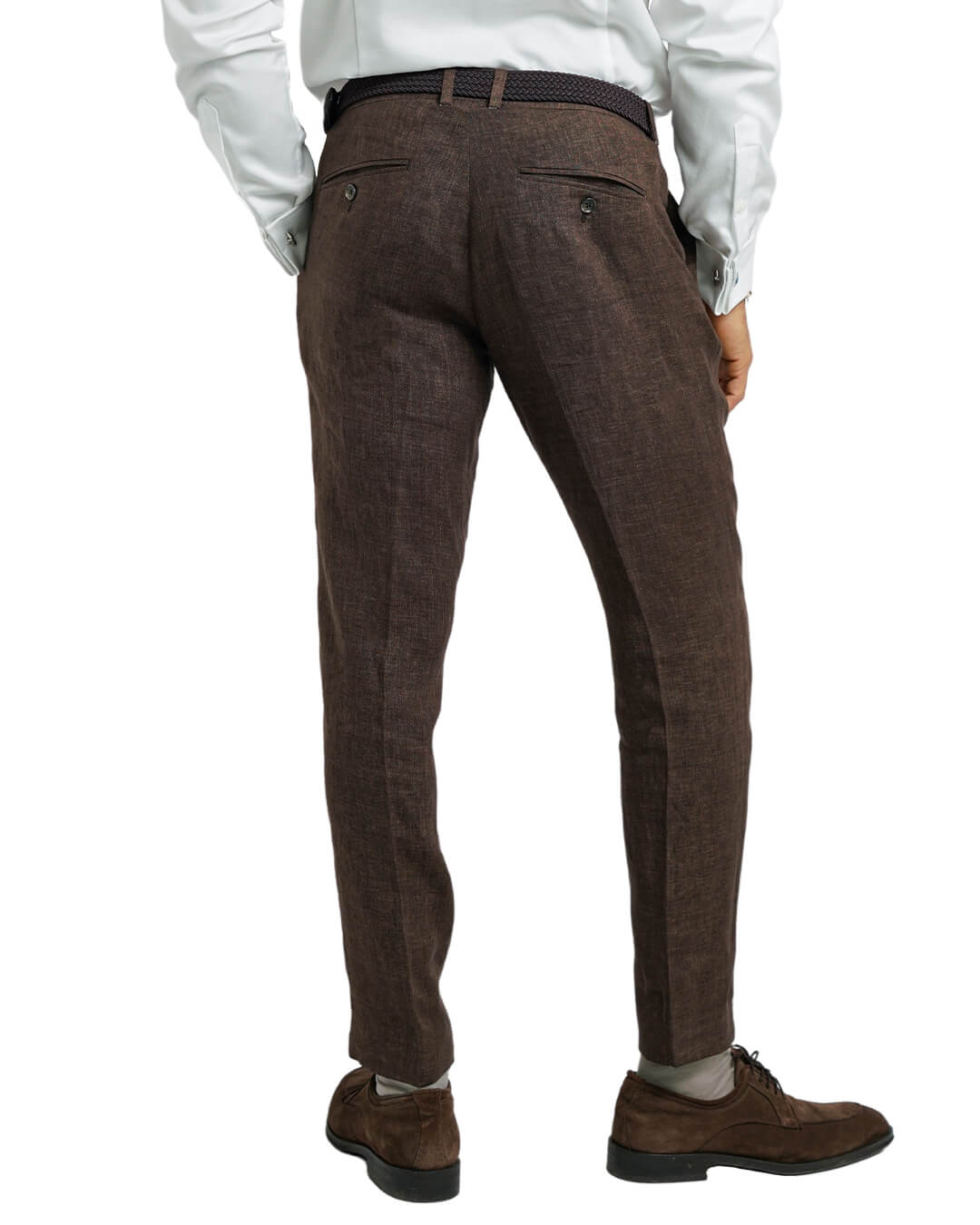 Gagliardi Trousers Gagliardi Brown Italian Delave Linen Trousers