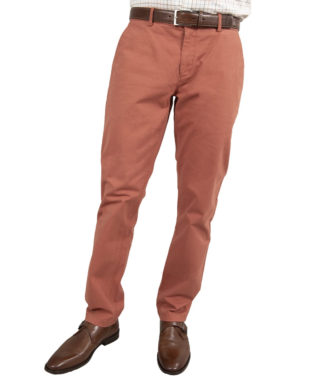 Gagliardi Trousers Gagliardi Orange Brushed Cotton Stretch Twill Chino Trousers