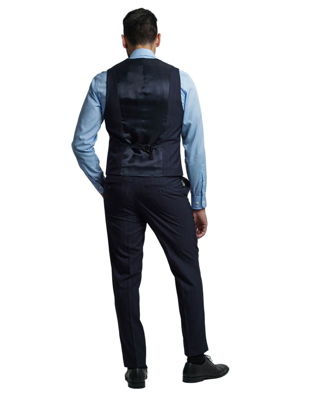 Gagliardi Waistcoat Gagliardi Navy Vitale Barberis Canonico Super 120s Tonal Wide Stripe Suit Waistcoat