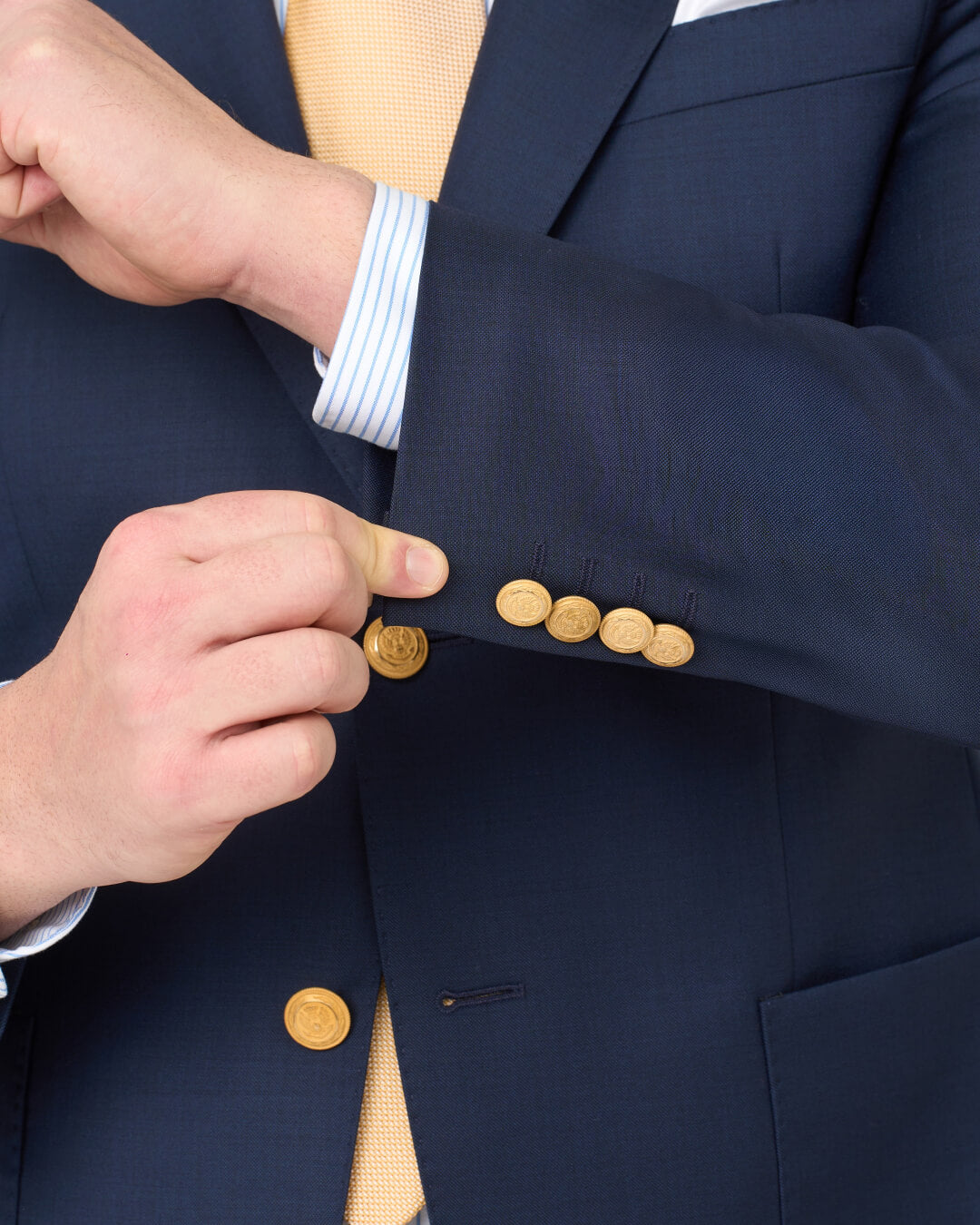 Classic Gold Button Blazer