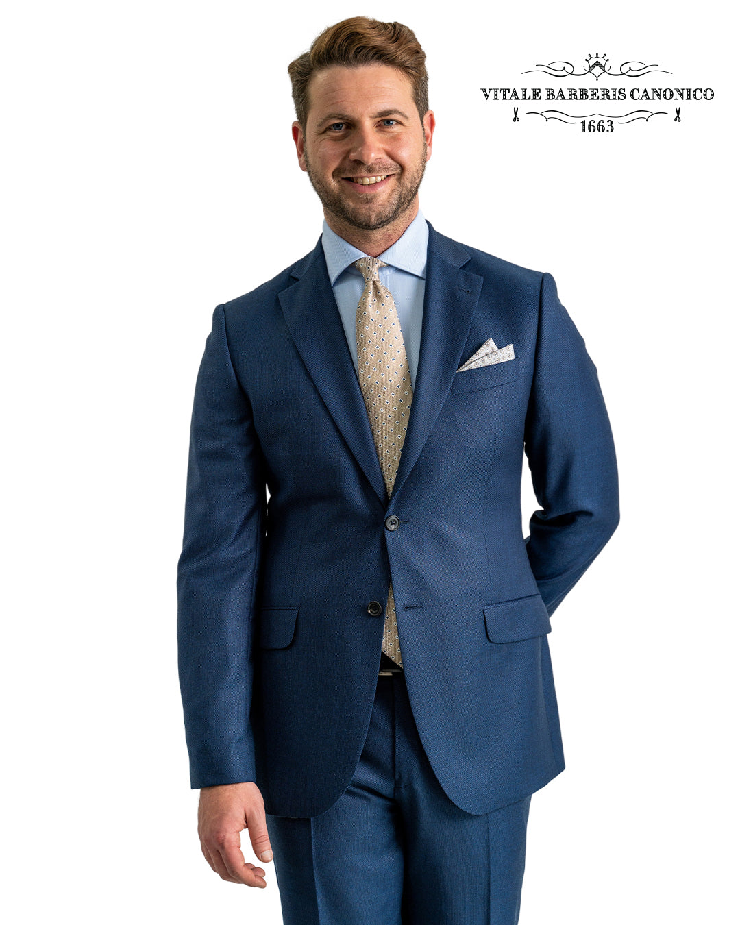 Blue Vitale Barberis Canonico Super 110s Birdseye Suit