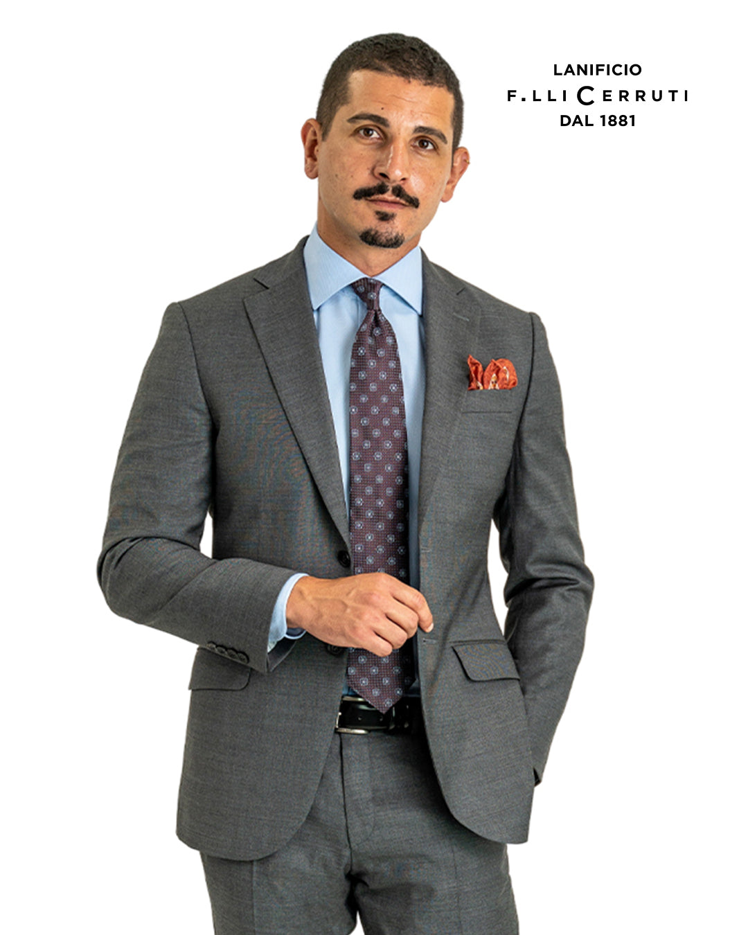 Lanificio F.lli Cerruti Grey Super 130s Sharkskin Suit Jacket