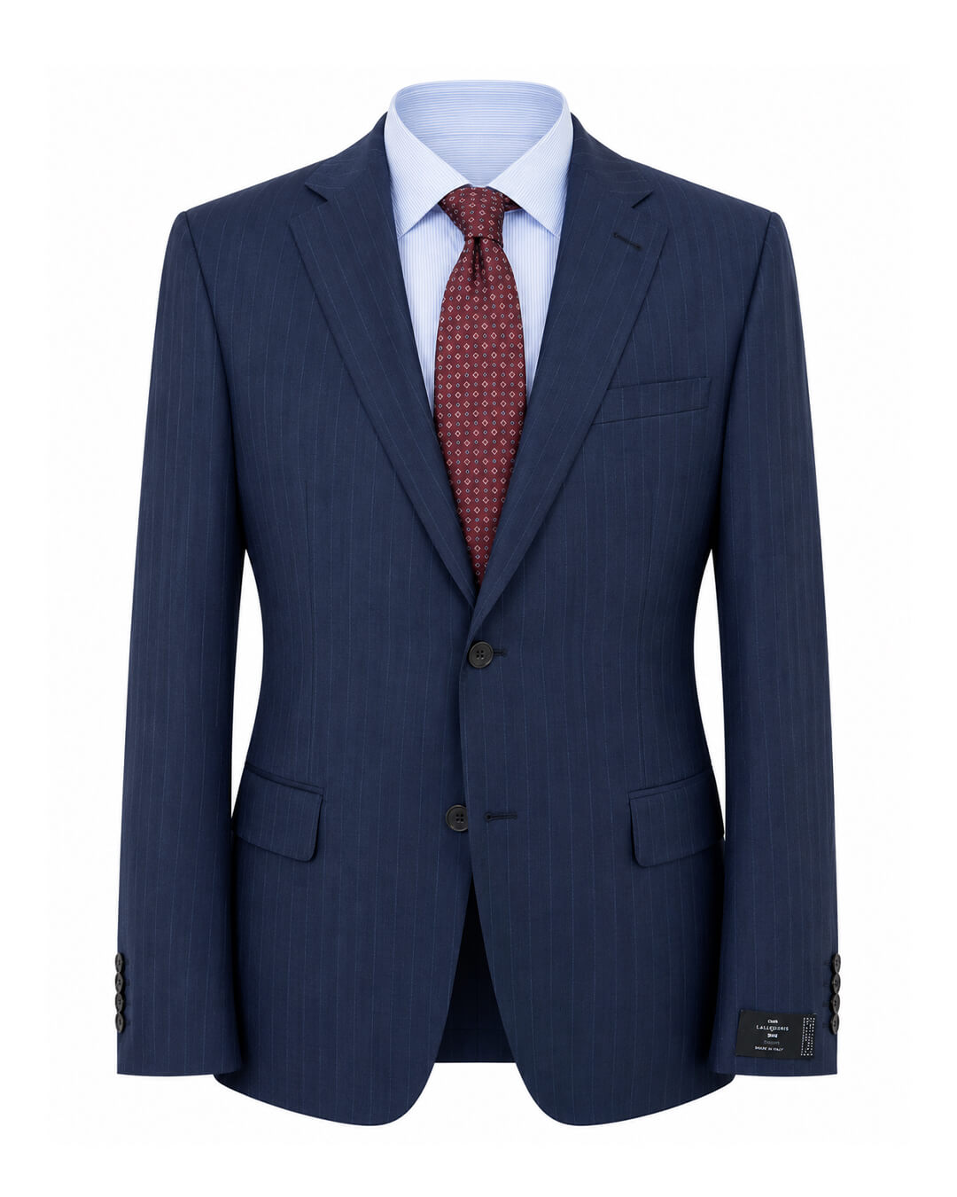 Navy Striped Chevron Lanificio F. Lli Cerruti Suit