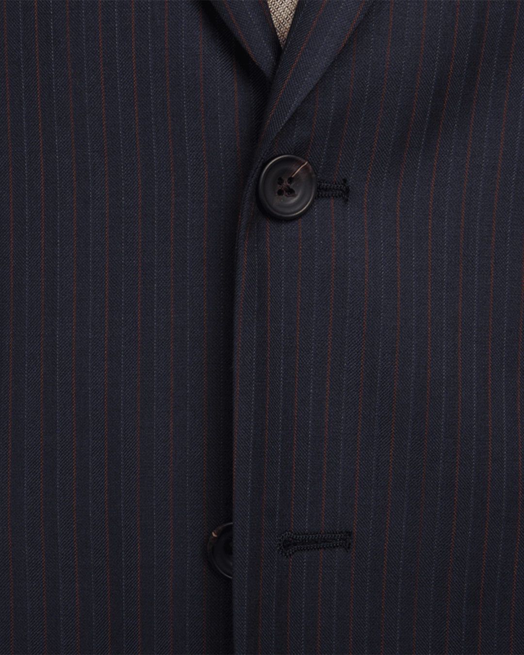 Lanificio F.lli Cerruti Navy & Burgundy Herringbone Stripe Two-Piece Suit