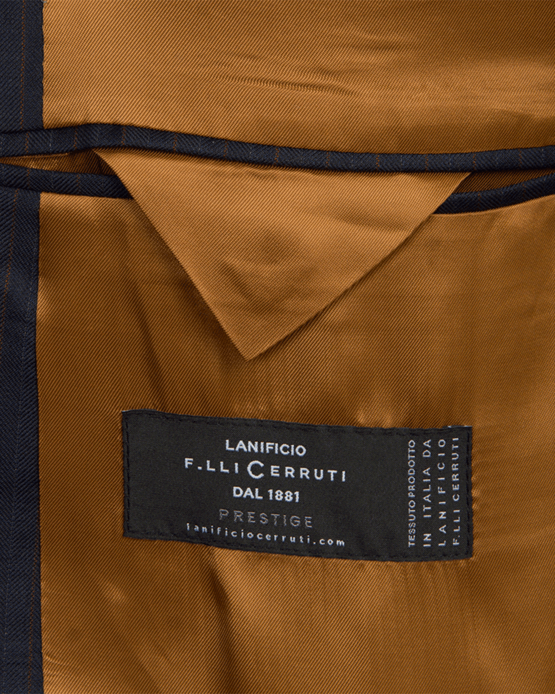 Lanificio F.lli Cerruti Navy & Burgundy Herringbone Stripe Two-Piece Suit