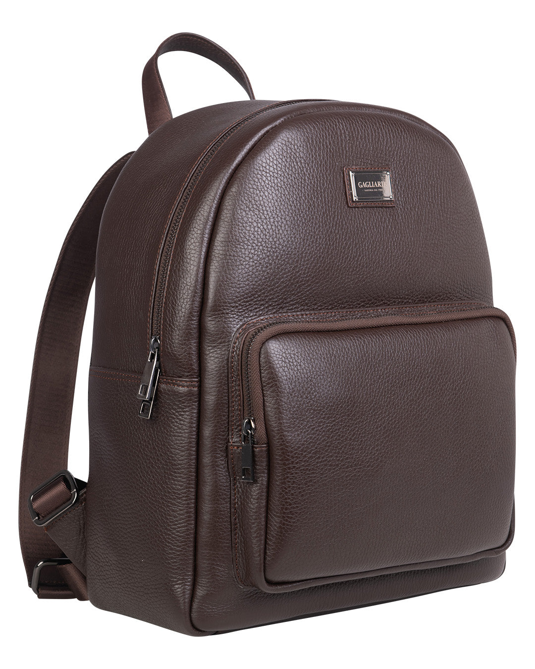 Brown Scotch Grain Leather Back Pack