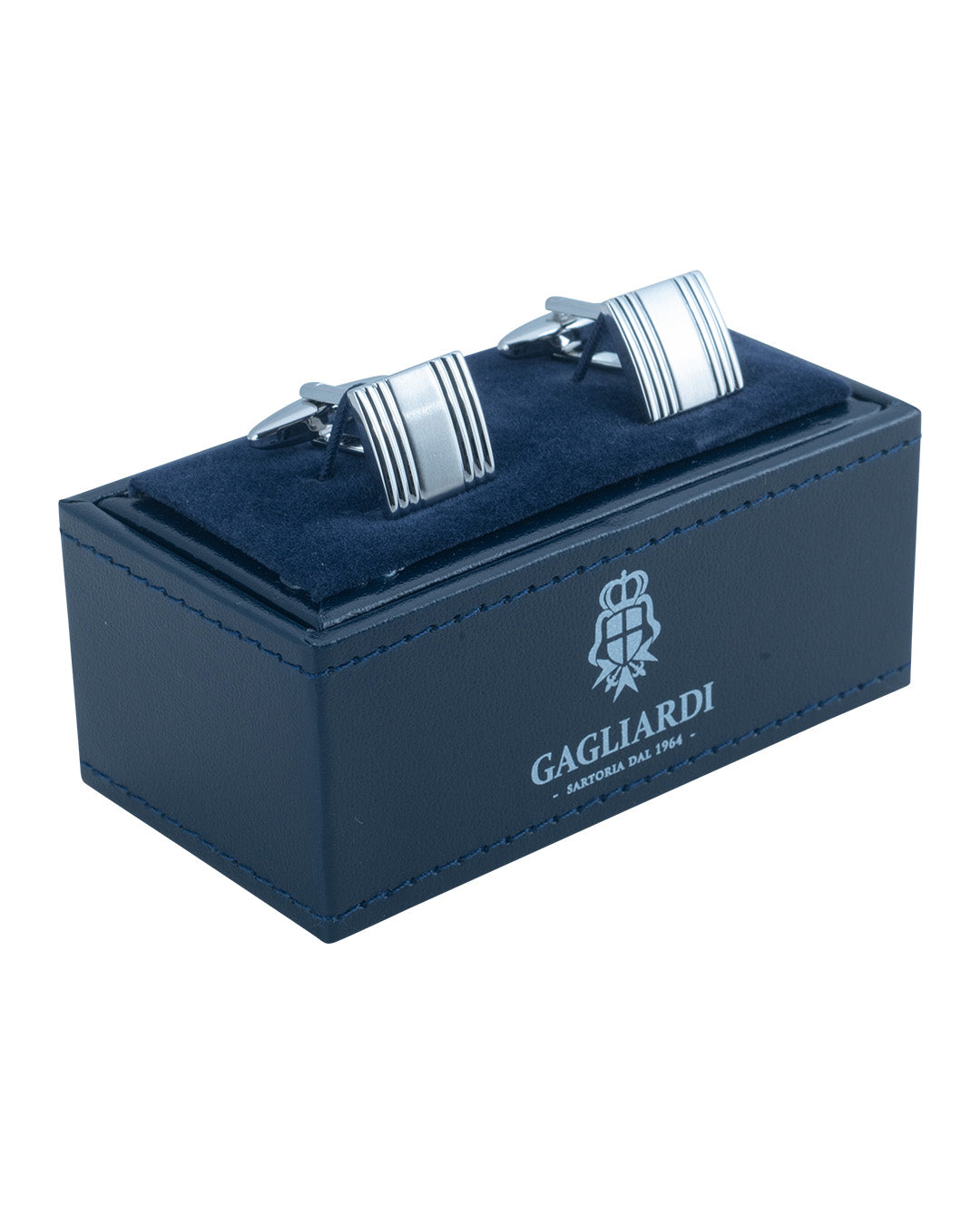 Silver Square Ribbed Cufflinks