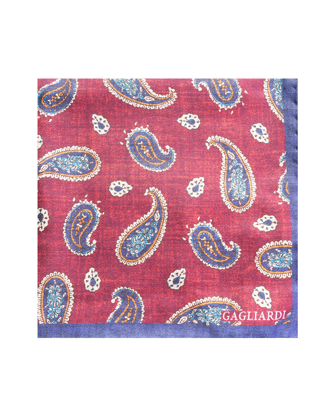 Burgundy Large Paisley Italian Silk Pocket Square