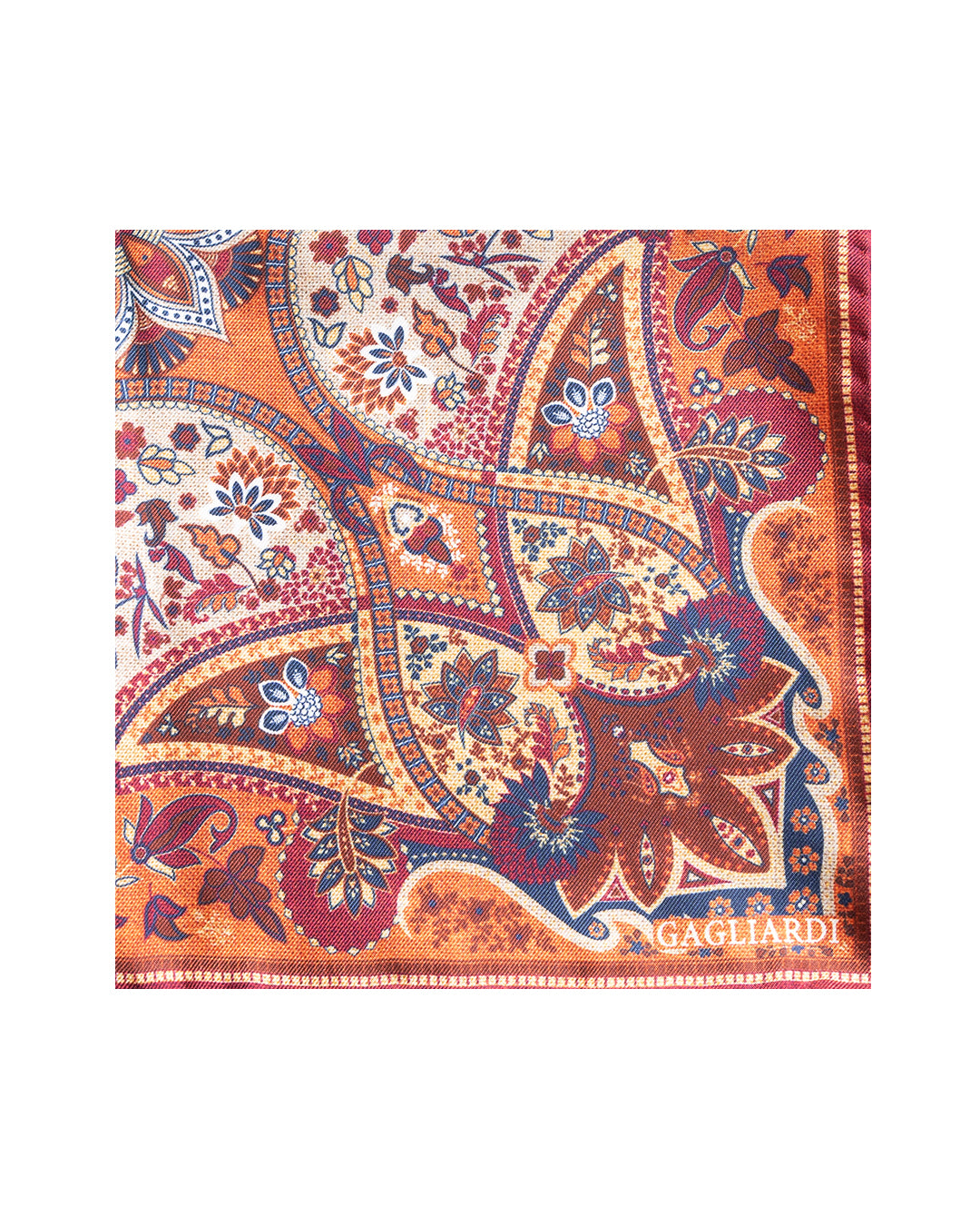 Red Large Paisley Italian Silk Pocket Square