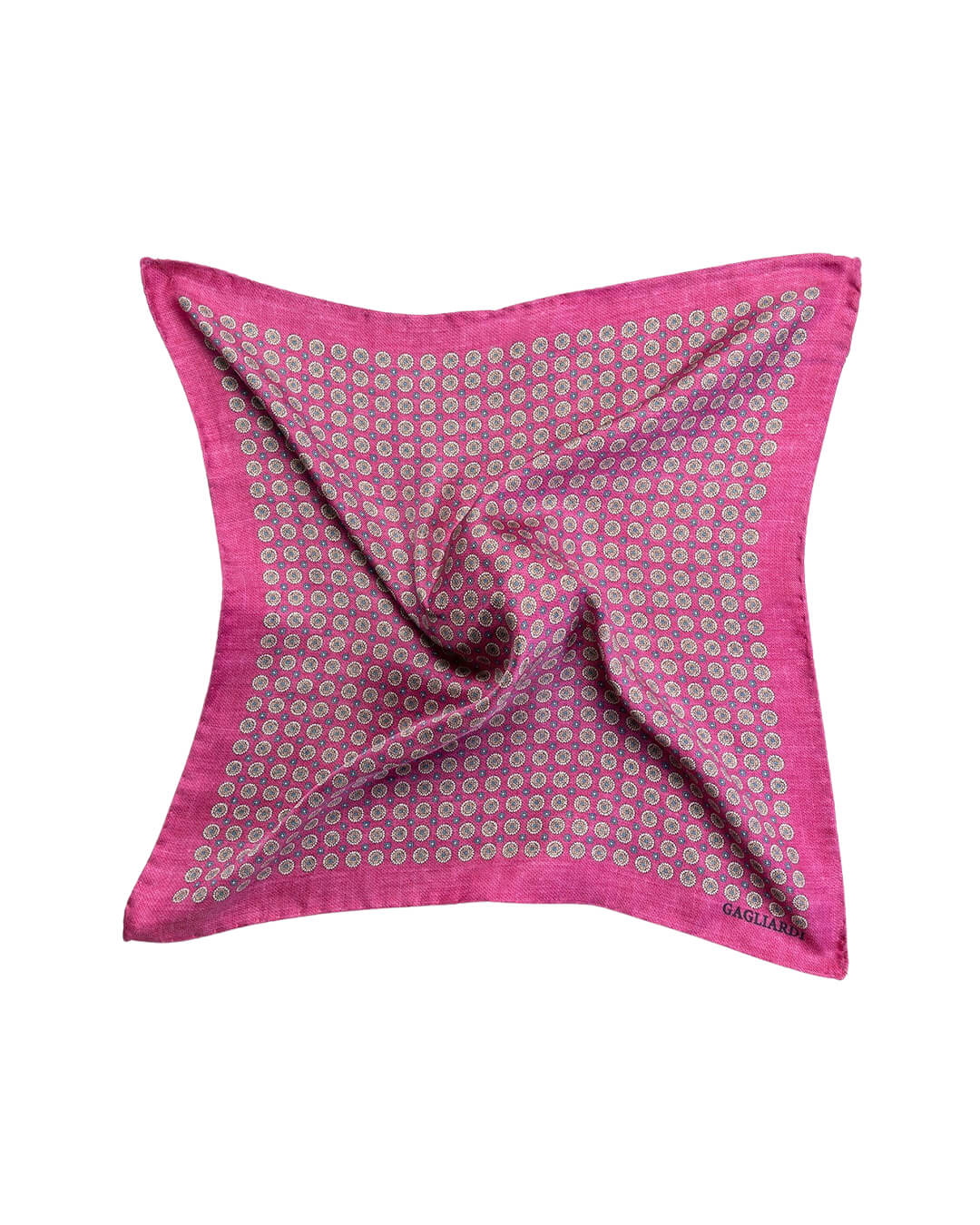 Pink Medallions Italian Silk Pocket Square