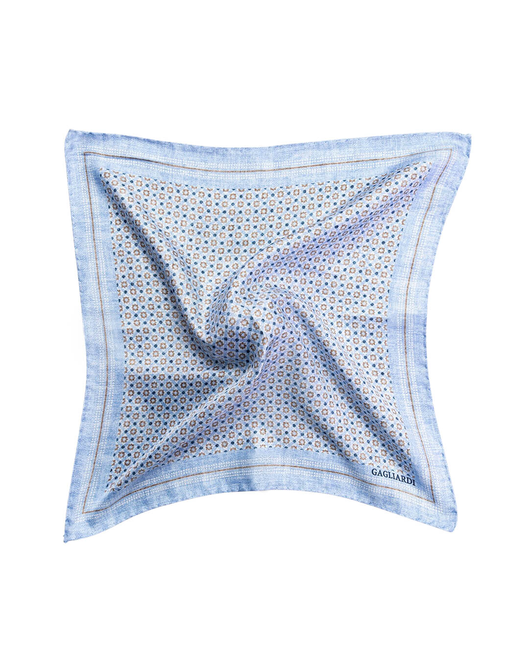 Blue Diamond & Dot Italian Silk Pocket Square