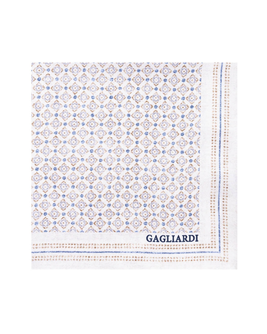 White Diamond & Dot Italian Silk Pocket Square