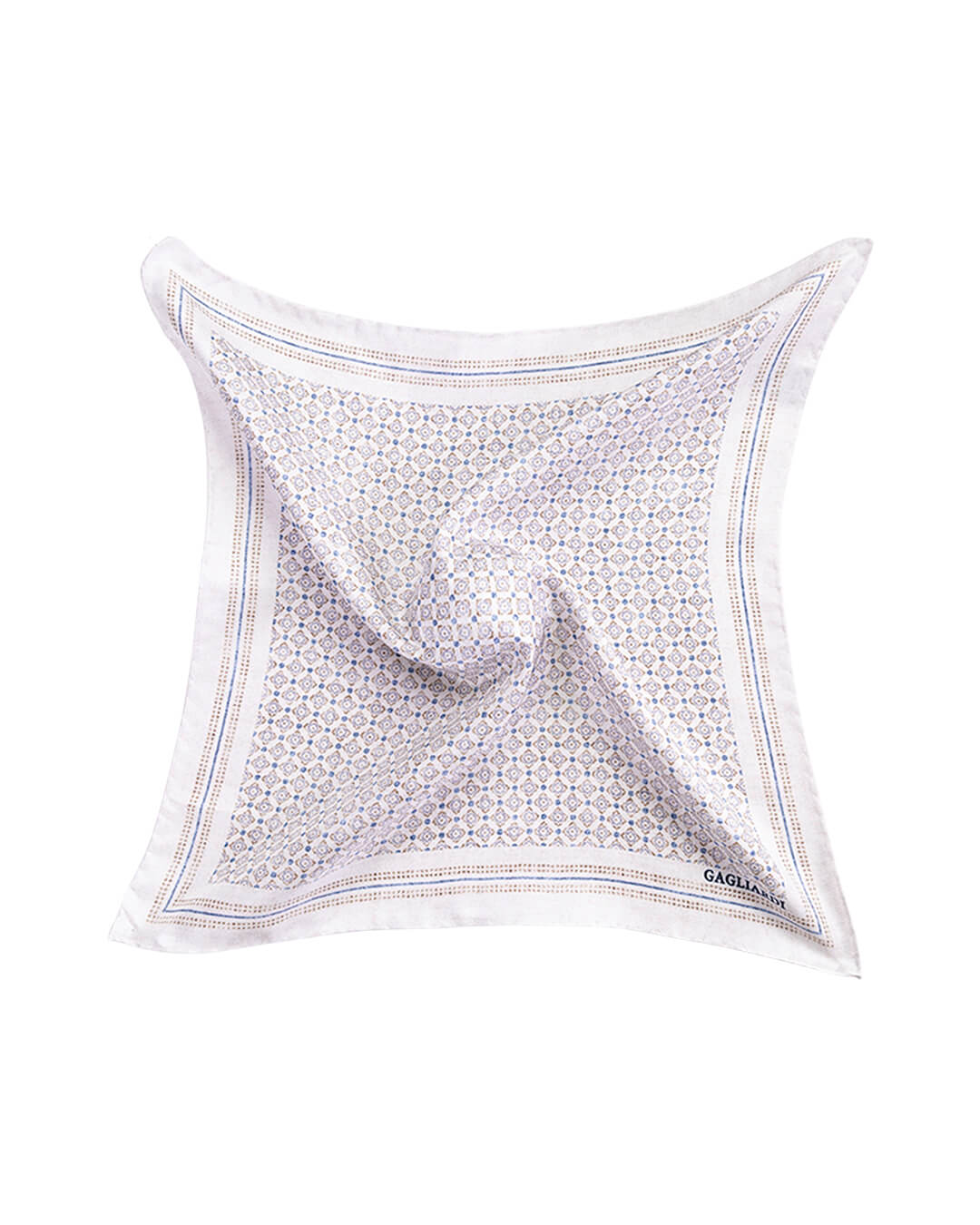 White Diamond & Dot Italian Silk Pocket Square