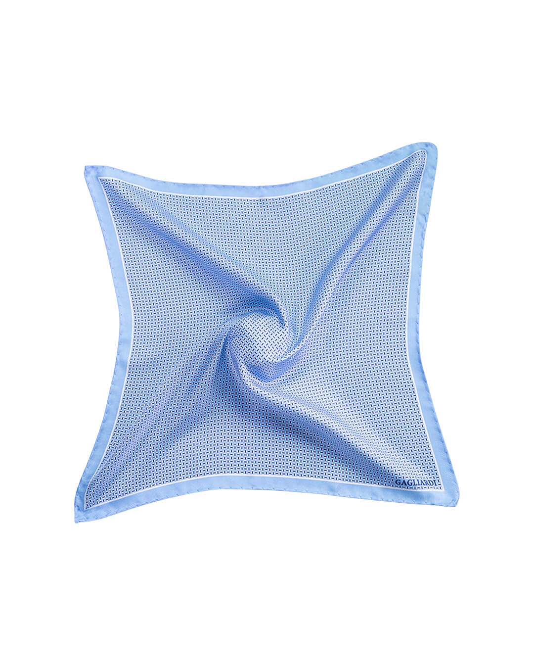 Blue Dash Italian Silk Pocket Square