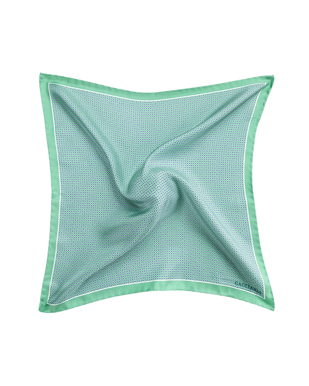 Green Dash Italian Silk Pocket Square