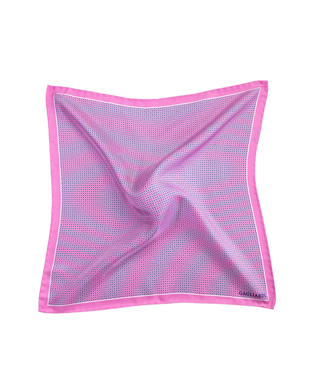 Pink Dash Italian Silk Pocket Square