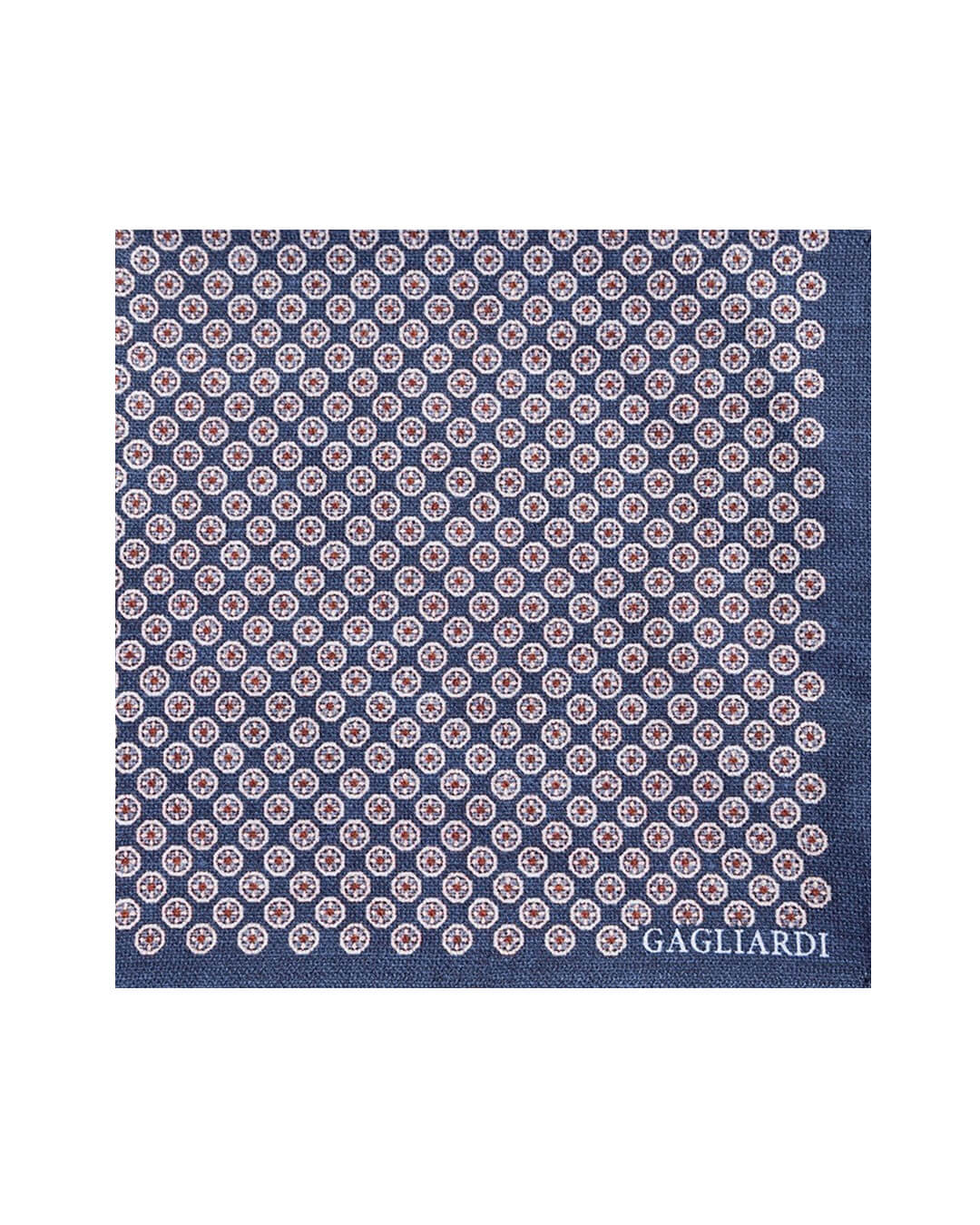 Navy Circles Italian Silk Pocket Square