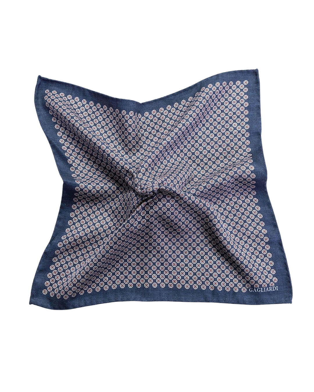 Navy Circles Italian Silk Pocket Square