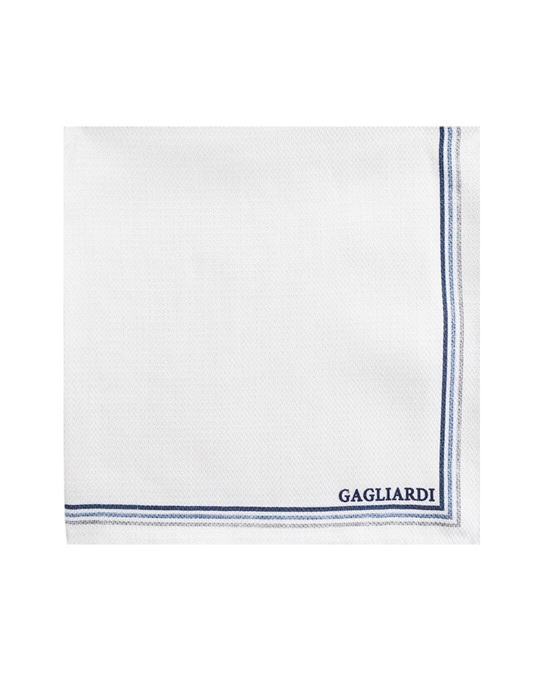 White Border Print Italian Silk Pocket Square