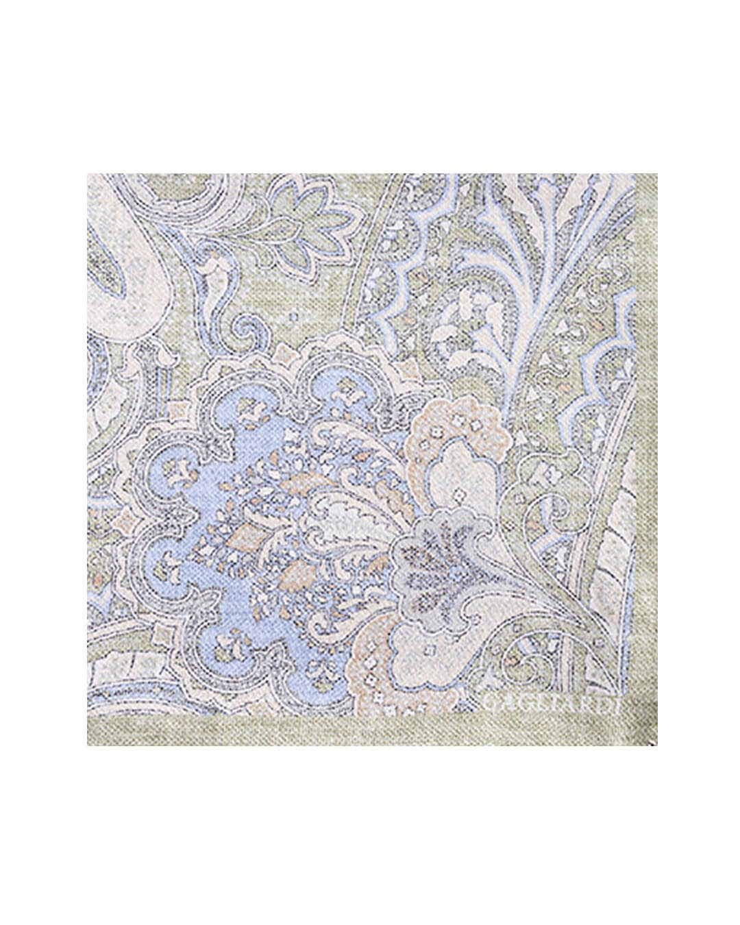 Green Floral & Paisley Reversible Italian Silk Pocket Square