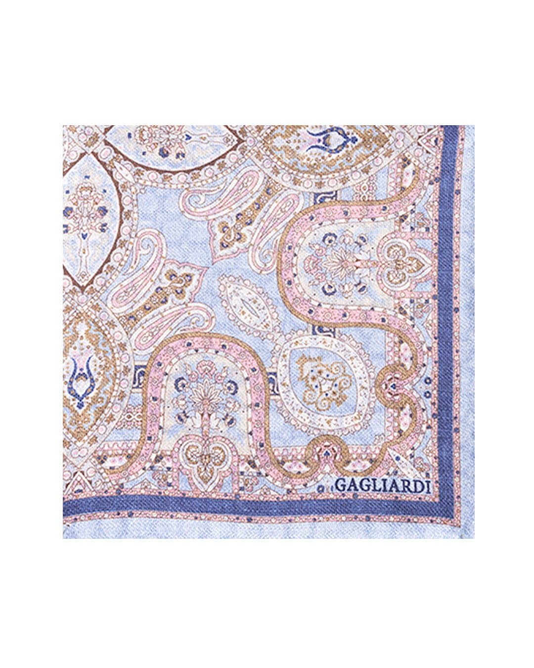 Sky Medallion & Paisley Reversible Italian Silk Pocket Square