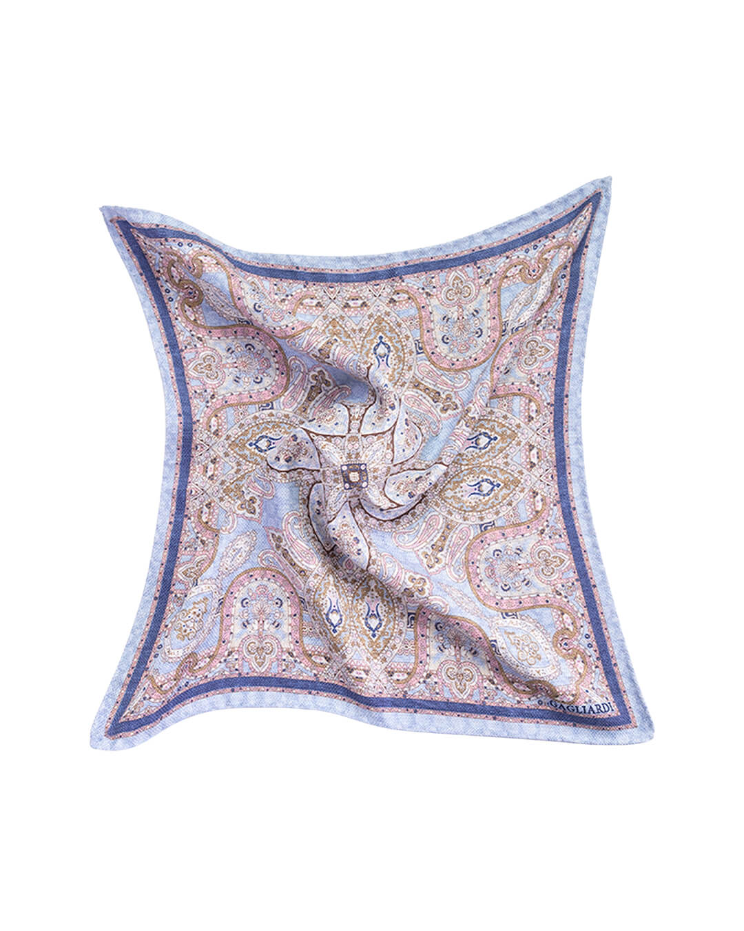 Sky Medallion & Paisley Reversible Italian Silk Pocket Square