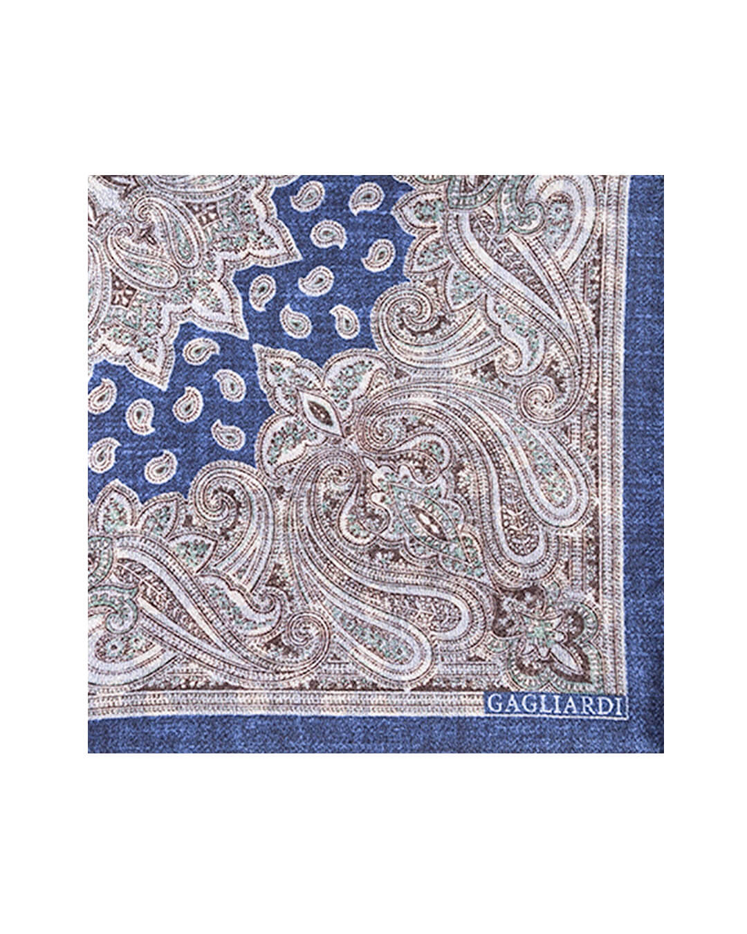 Blue Paisley Reversible Italian Silk Pocket Square