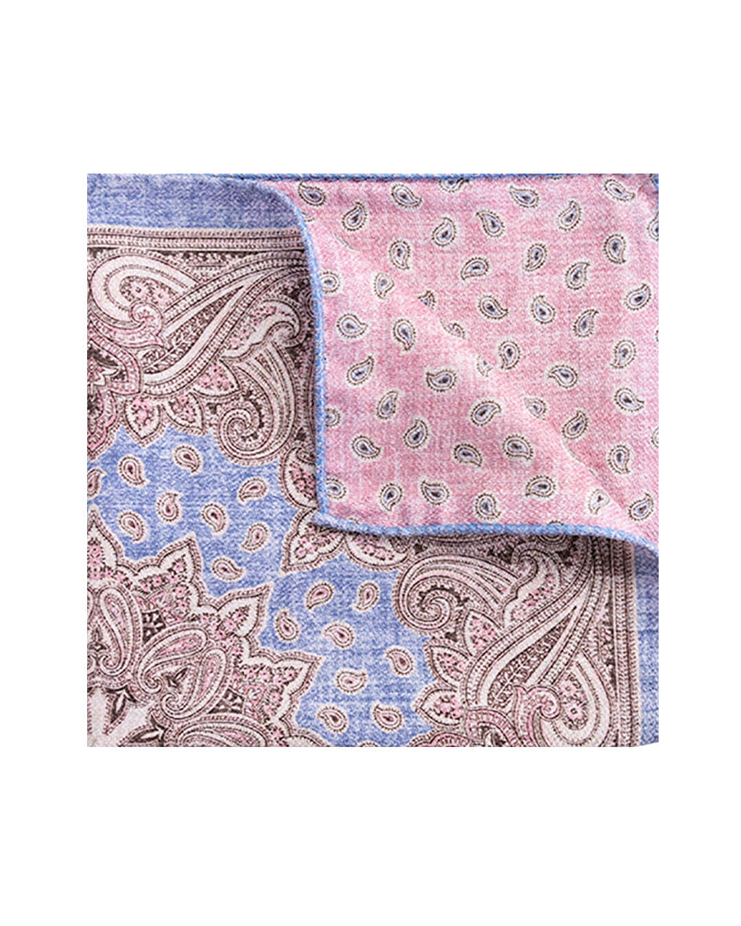 Pink Paisley Reversible Italian Silk Pocket Square