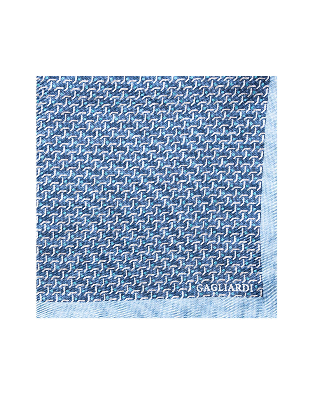 Blue Mesh Design Italian Silk Pocket Square