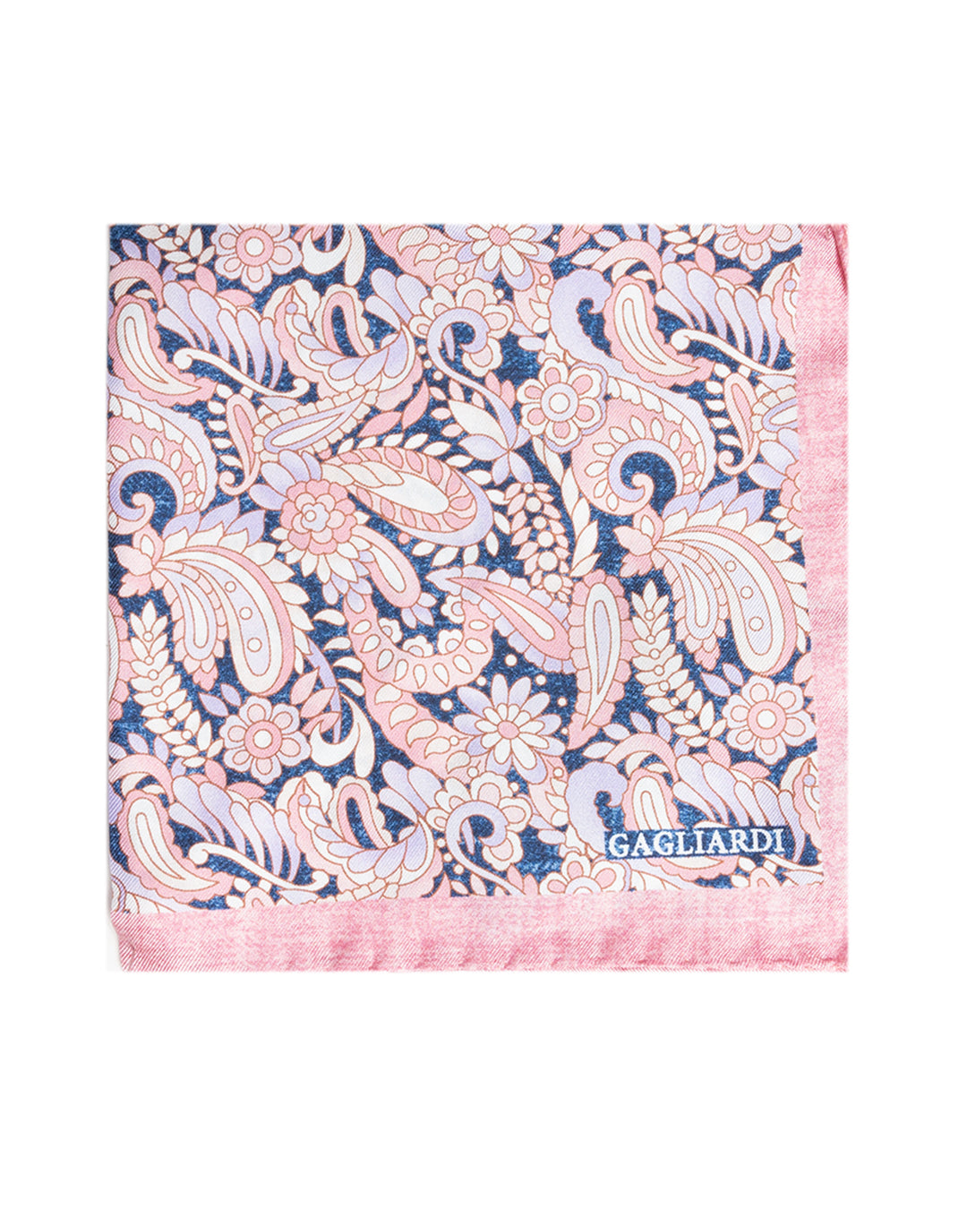 Pink Entwined Floral Italian Silk Pocket Square