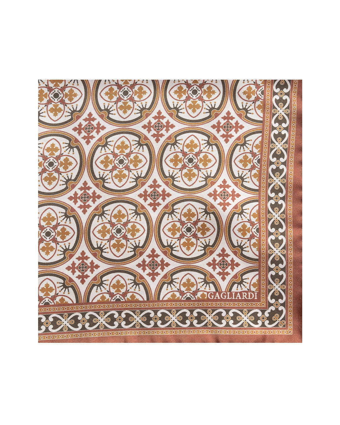 Beige Lazarus Tile Italian Silk Pocket Square