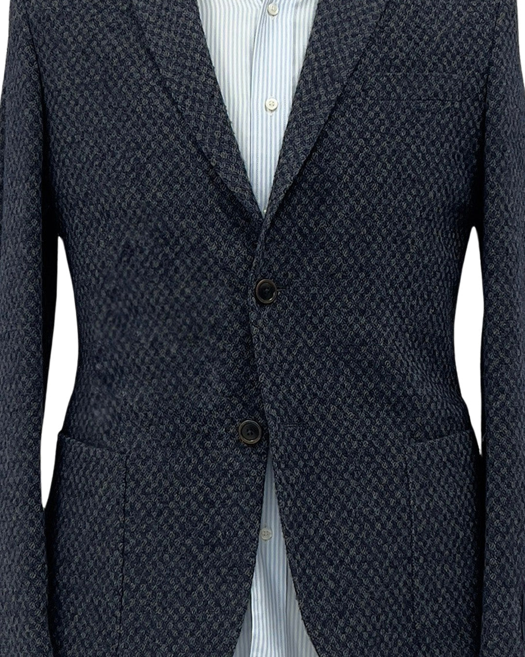 Navy Knit Look Birdseye Jacket