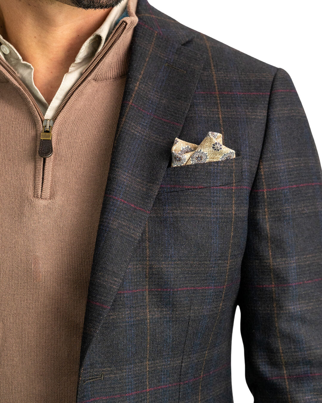 Brown Italian Flannel Check Jacket