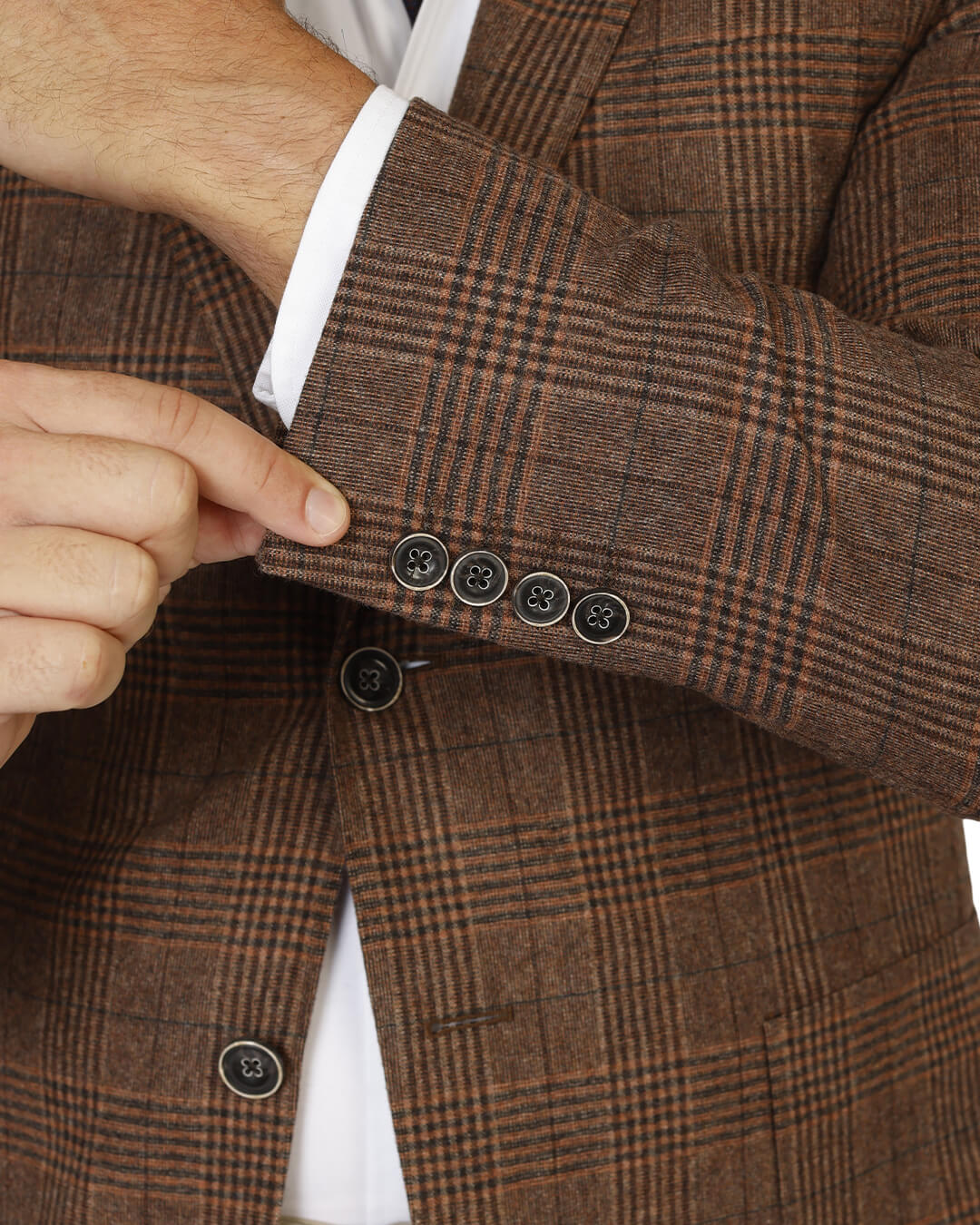 Rust Italian Flannel Glen Check Jacket