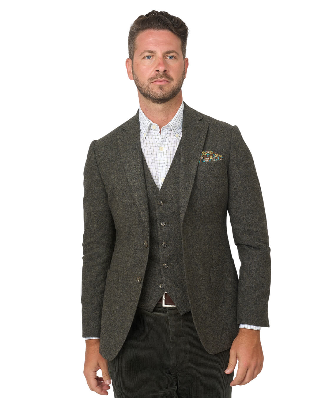 Gagliardi Green Donegal Wool Blend Jacket