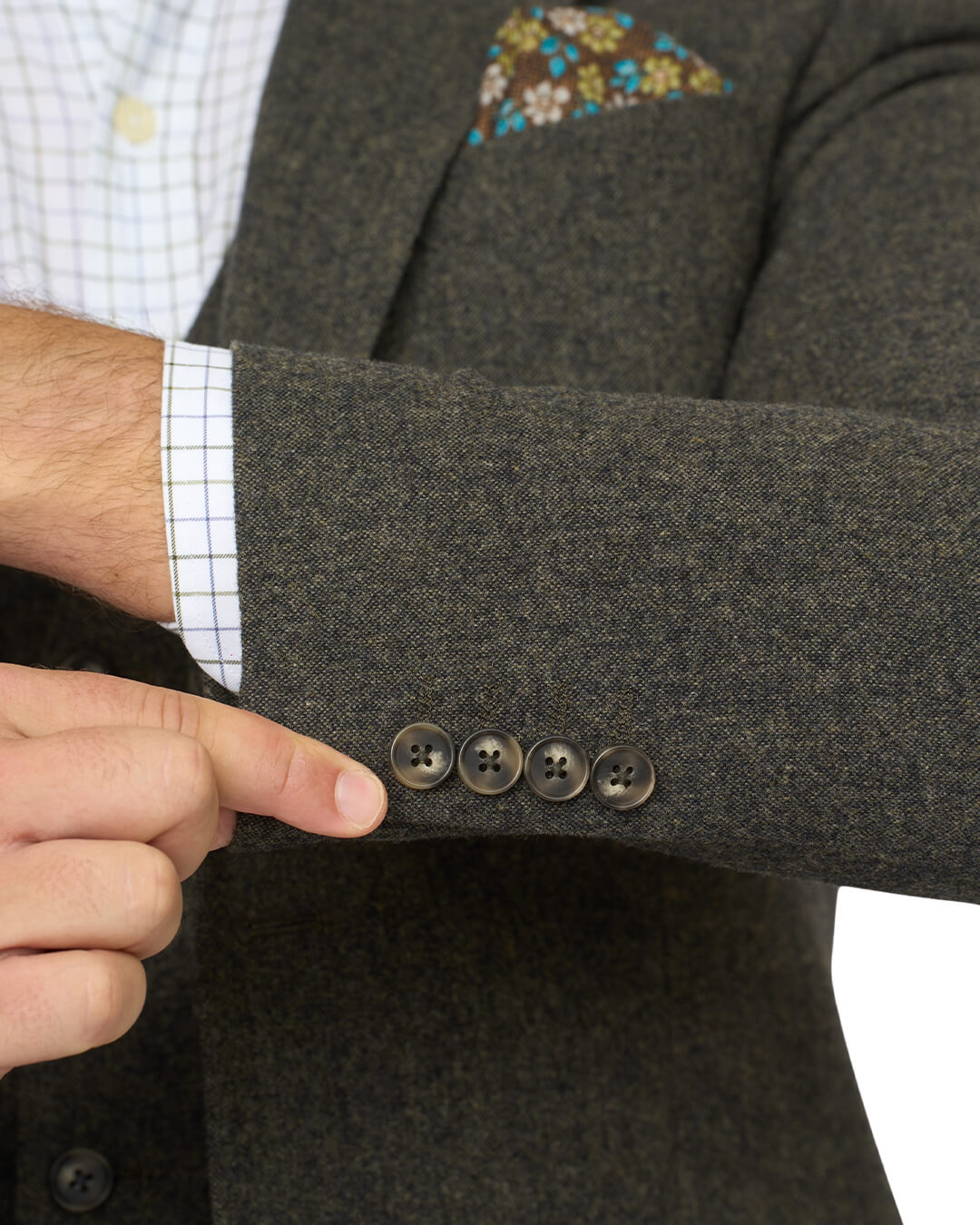 Gagliardi Green Donegal Wool Blend Jacket