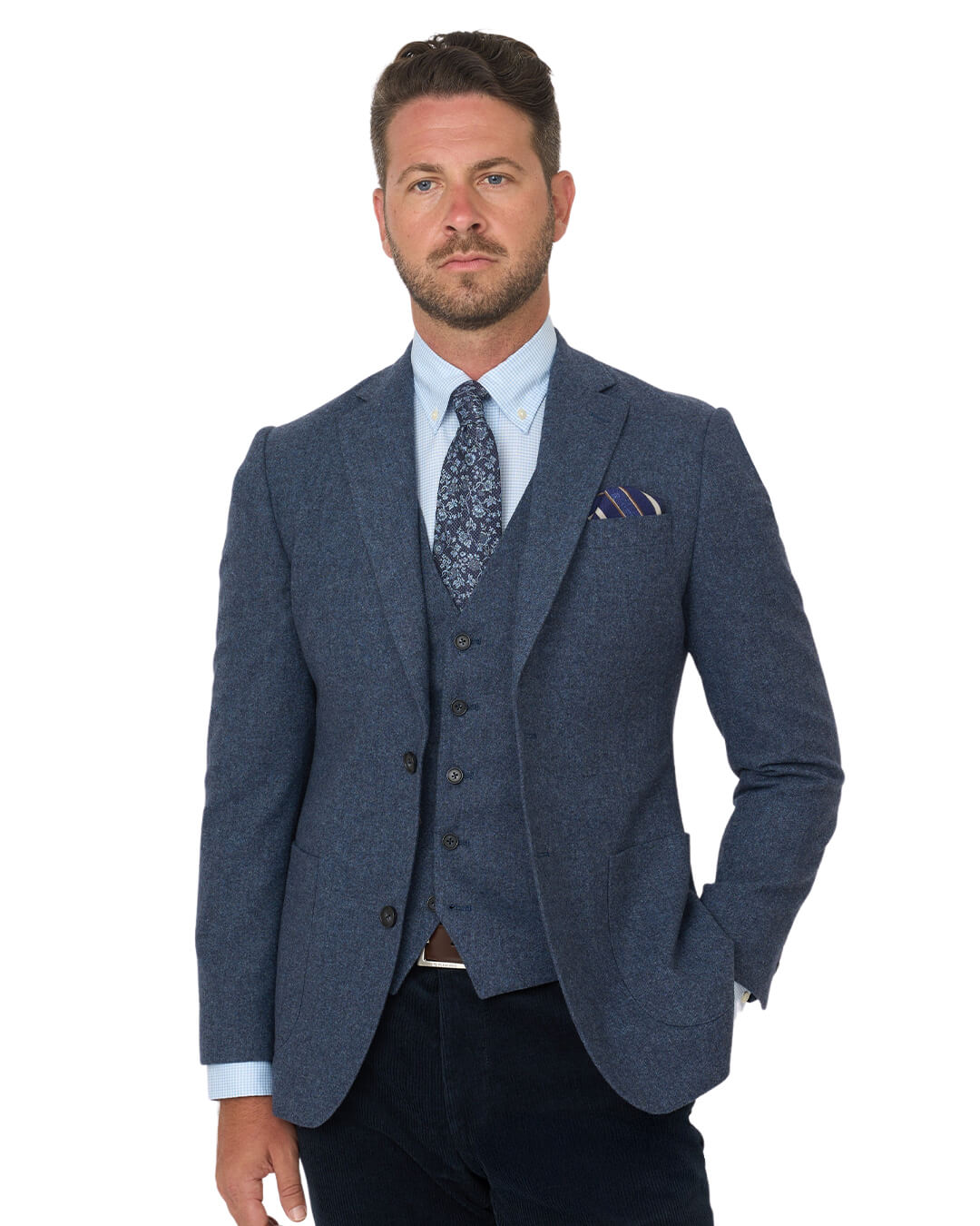 Gagliardi Blue Donegal Wool Blend Jacket