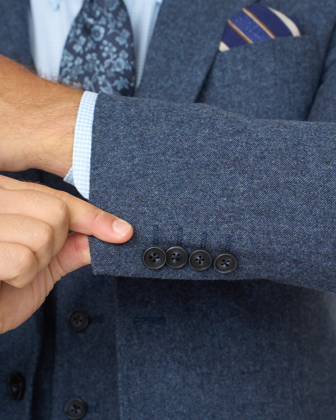 Gagliardi Blue Donegal Wool Blend Jacket