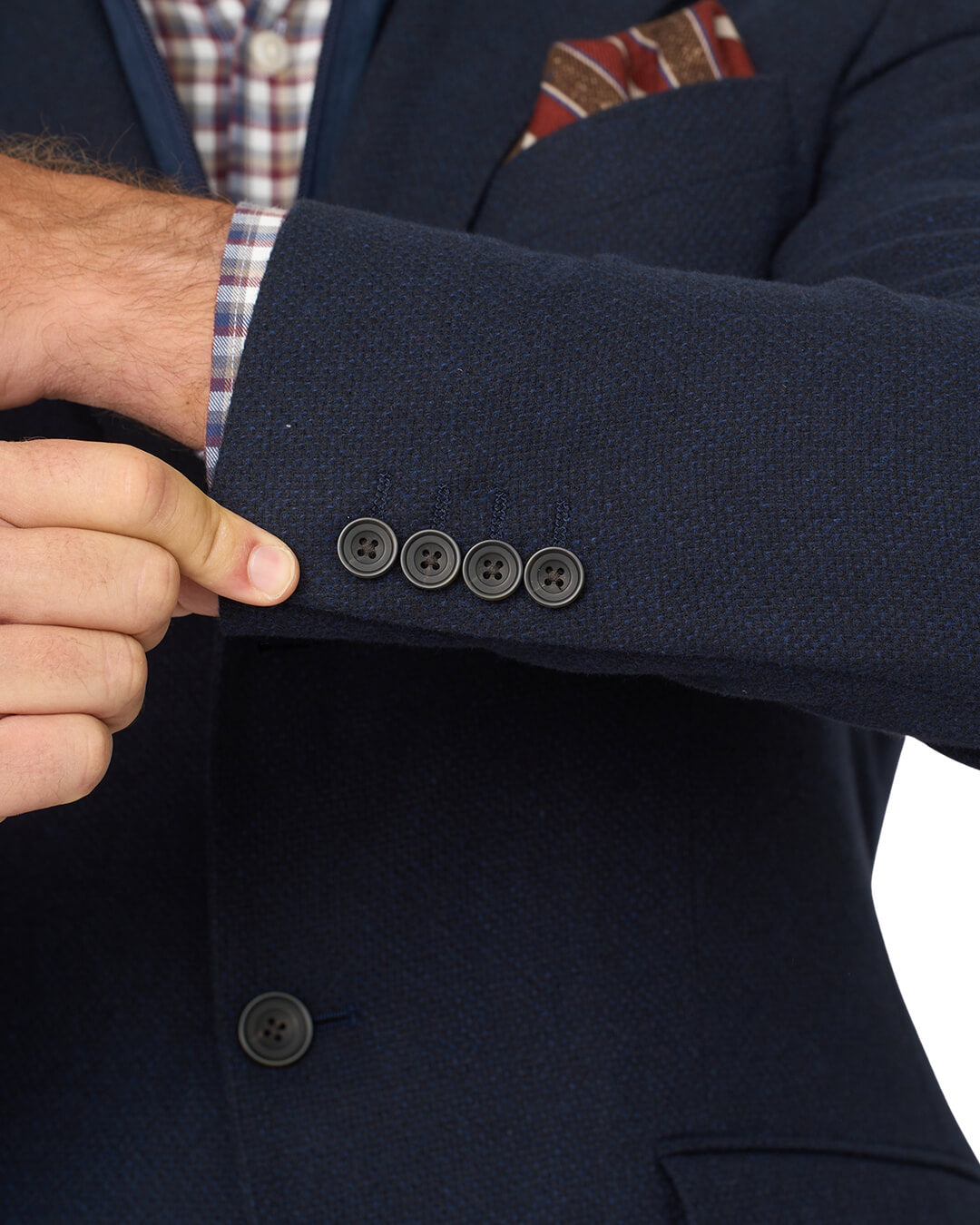 Gagliardi Navy Wool Cotton Jacket With Detachable Zip Front Liner