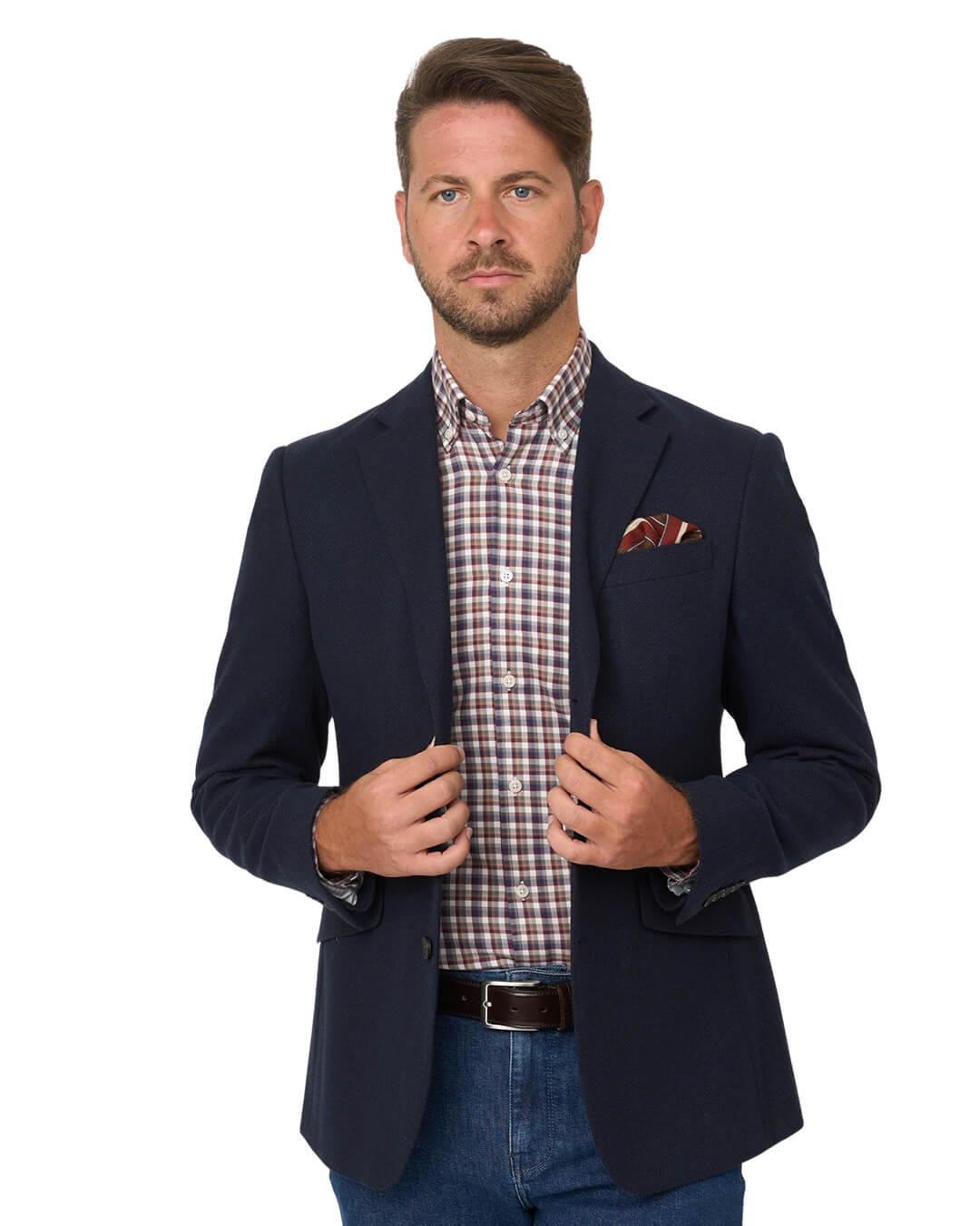 Gagliardi Navy Wool Cotton Jacket With Detachable Zip Front Liner