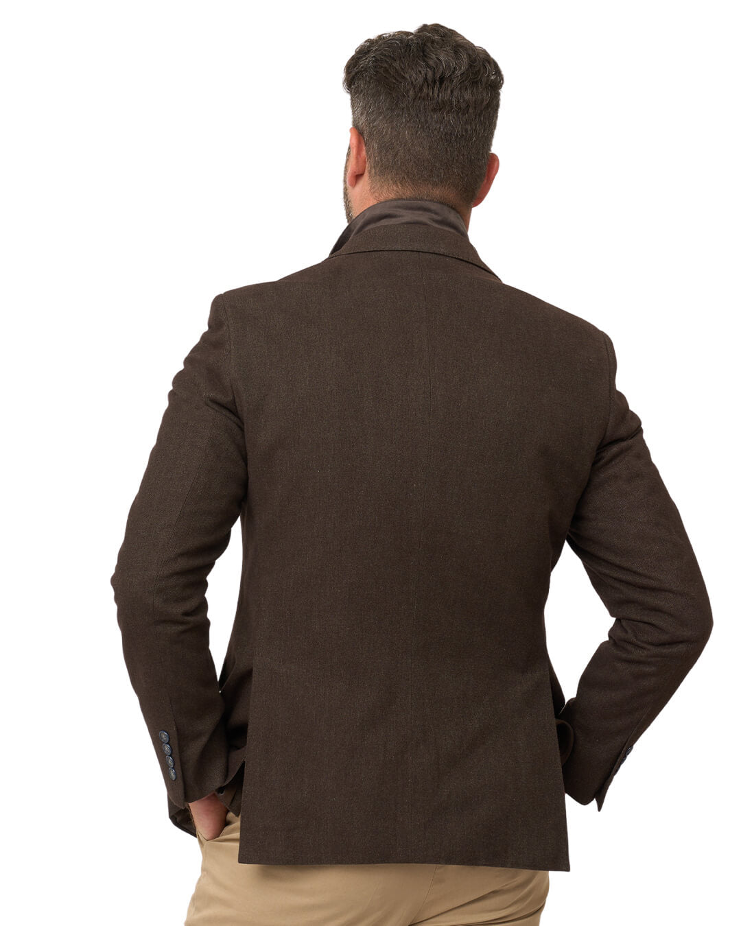 Gagliardi Brown Barleycorn Cotton Stretch Jacket With Detachable Zip Front Liner