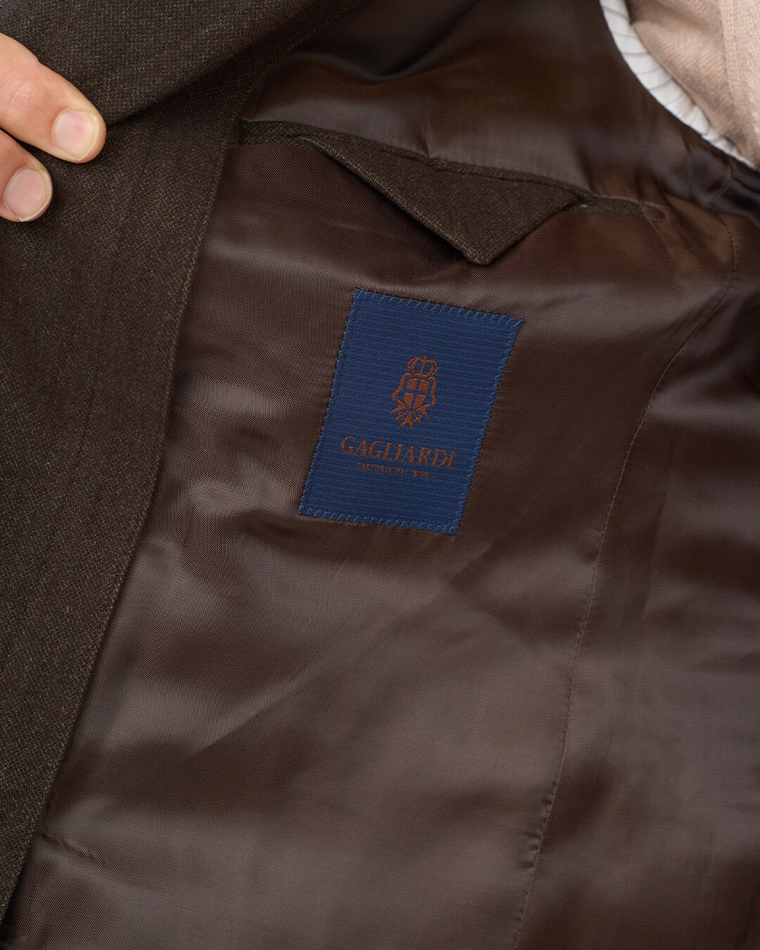 Gagliardi Brown Barleycorn Cotton Stretch Jacket With Detachable Zip Front Liner